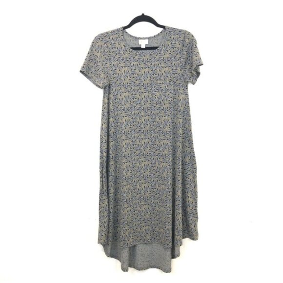 LuLaRoe XXS Minnie Mouse Print Gray & Yellow Short Sleeve Swing Dress Shift Rare - Picture 1 of 9
